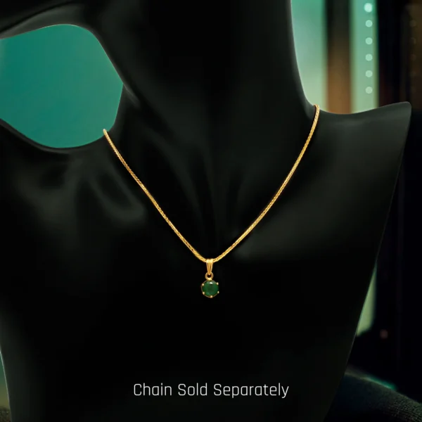 22K Gold Emerald Pendant Set (4.60G) - Image 3