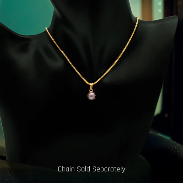 22K Gold Freshwater Pearl Pendant Set (5.35G) - Image 3