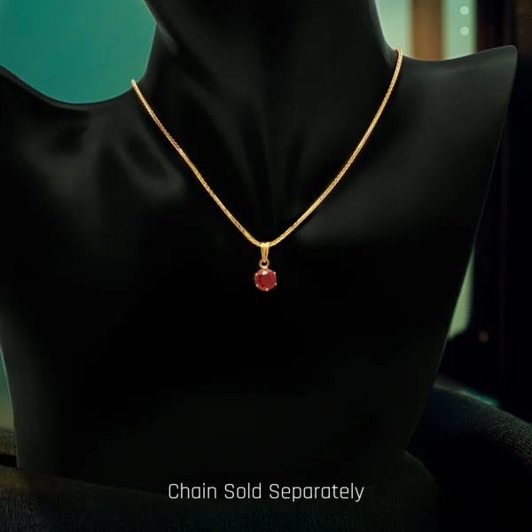 22K Gold Ruby Pendant Set (5.10G) - Image 3