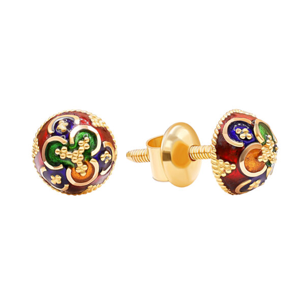 22K Gold Meenakari Earrings (2.40G)