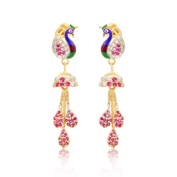 22K Gold Peacock Earrings (7.05G)