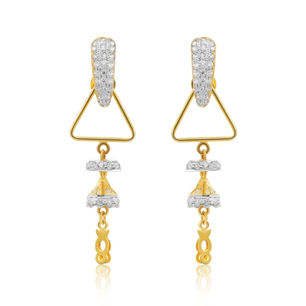 22K Gold CZ Earrings (6.65G)