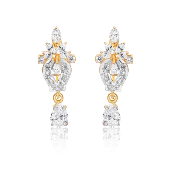 22K Gold CZ Earrings (5.65G)