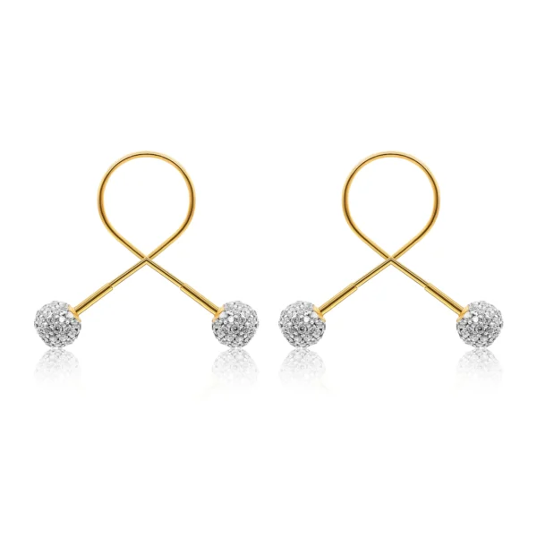 22K Gold CZ Earrings (5.75G)
