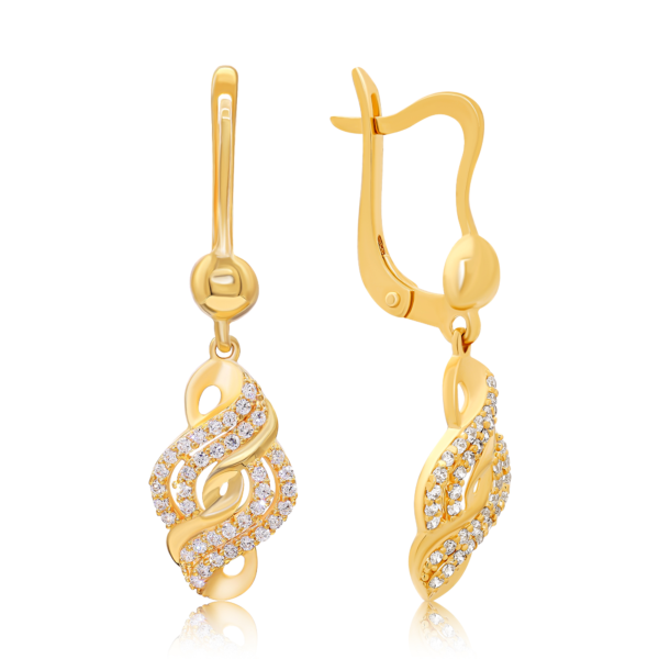 22K Gold CZ Earrings (5.60G)