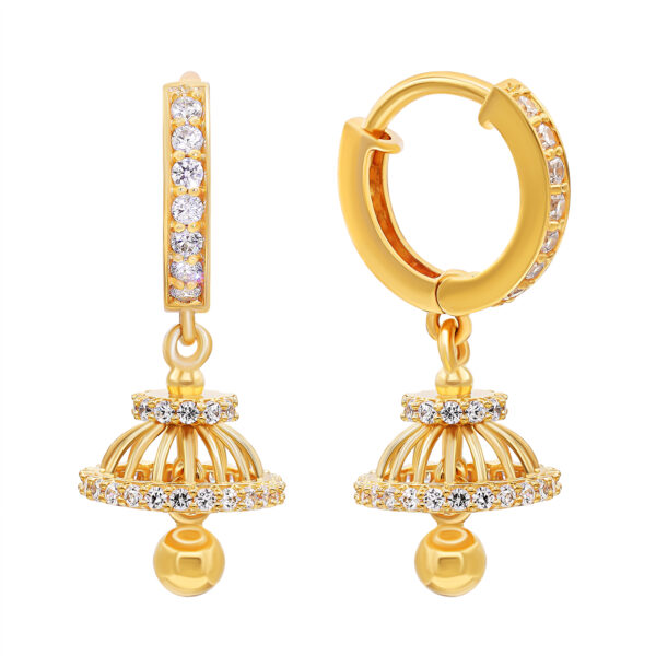 22K Gold Mini Huggie Jhumka Earrings (4.80G)