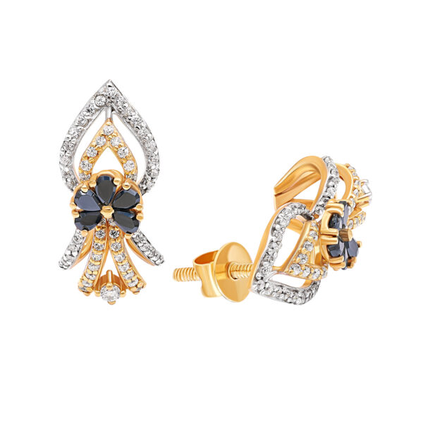22K Gold CZ Earrings (7.60G)