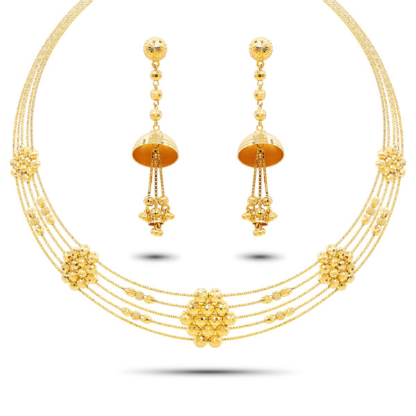 22K Gold Choker Necklace Set (51.20G)