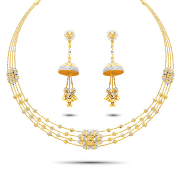 22K Gold Choker Necklace Set (46.65G)