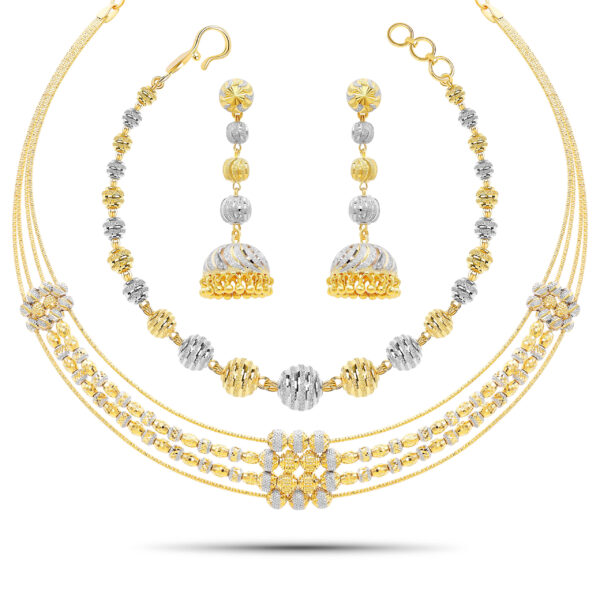 22K Gold Choker Necklace Set & Bracelet (61.05G)
