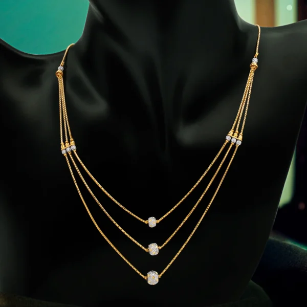 22K Gold Tiered Ball Necklace (10.15G) - Image 2