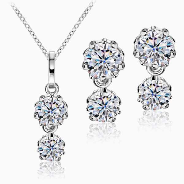 22K White Gold Pendant Set (8.75G)