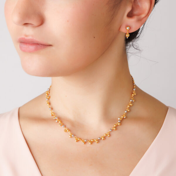 22K Gold Ghungroo Necklace Set (18.05G) - Image 2