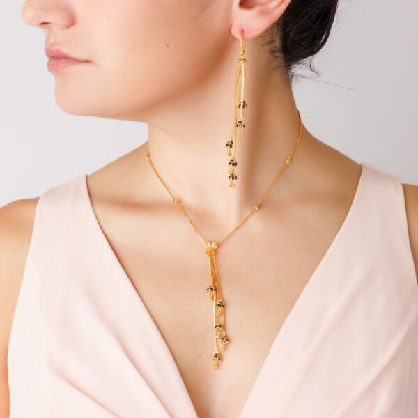 22K Gold Drop Necklace Set (23.35G) - Image 2