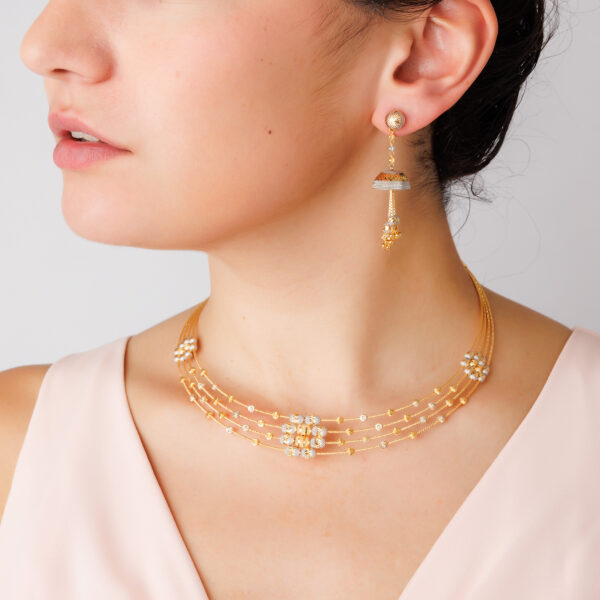 22K Gold Choker Necklace Set (46.65G) - Image 2