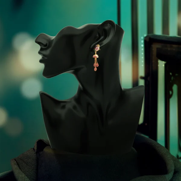 22K Gold Peacock Earrings (7.05G) - Image 3